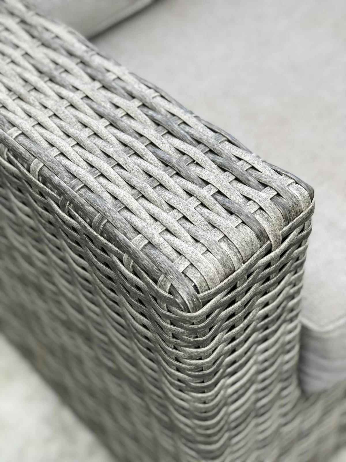 Eldora Outdoor Wicker Patio Sectional with Cushions thumbnail 3