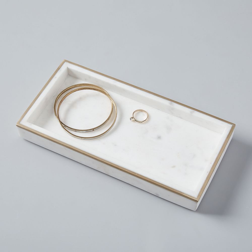 Brass Inlay Marble Tray thumbnail 2