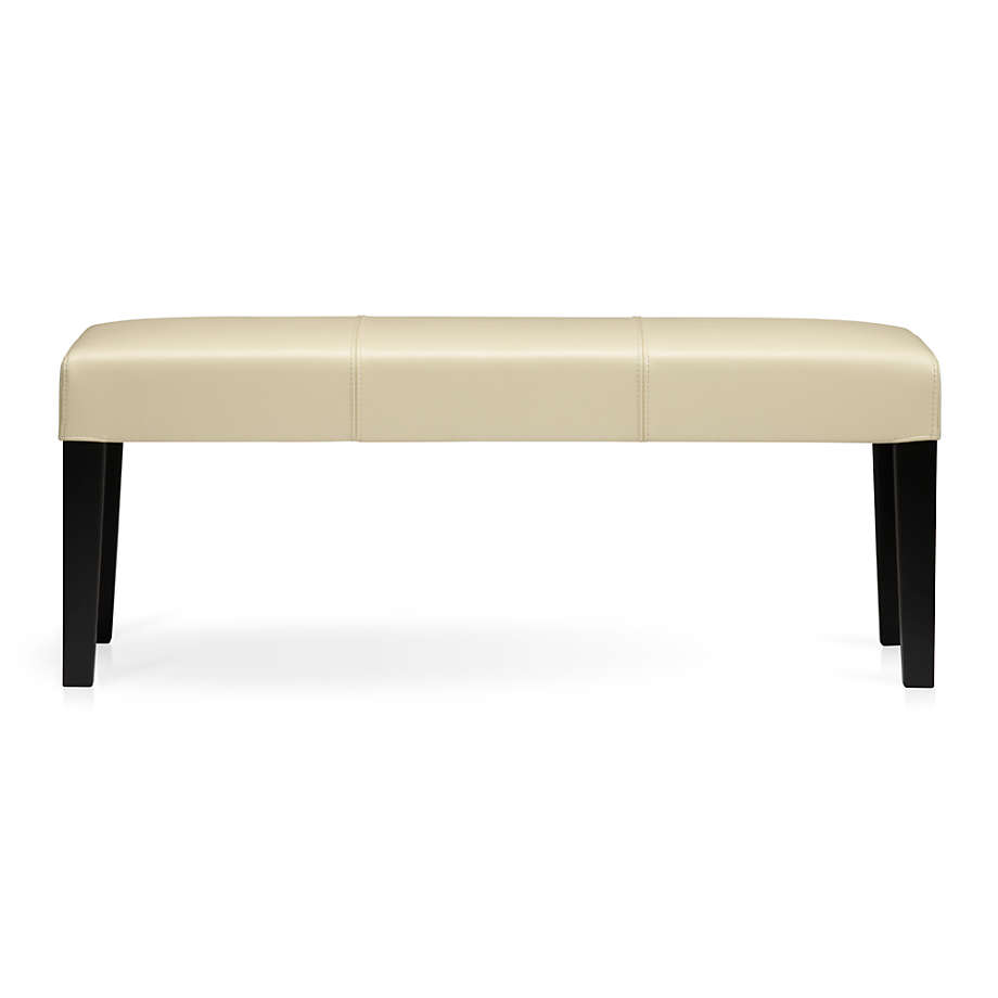 Lowe Ivory Leather Backless Bench thumbnail 3