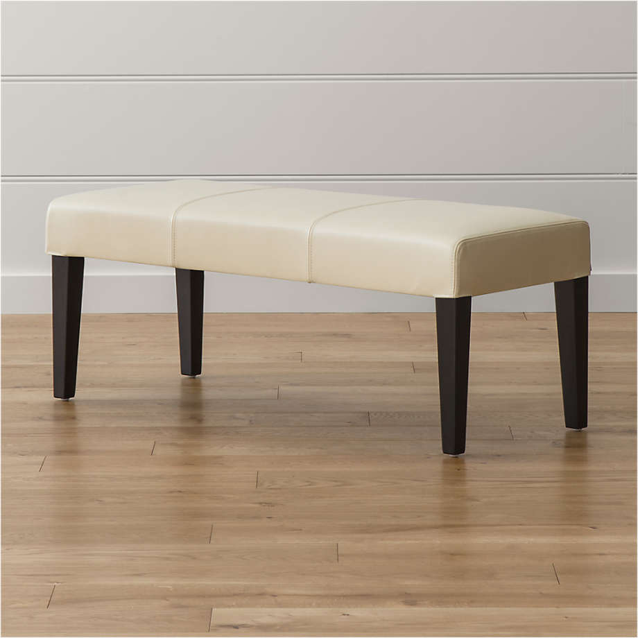 Lowe Ivory Leather Backless Bench thumbnail 6