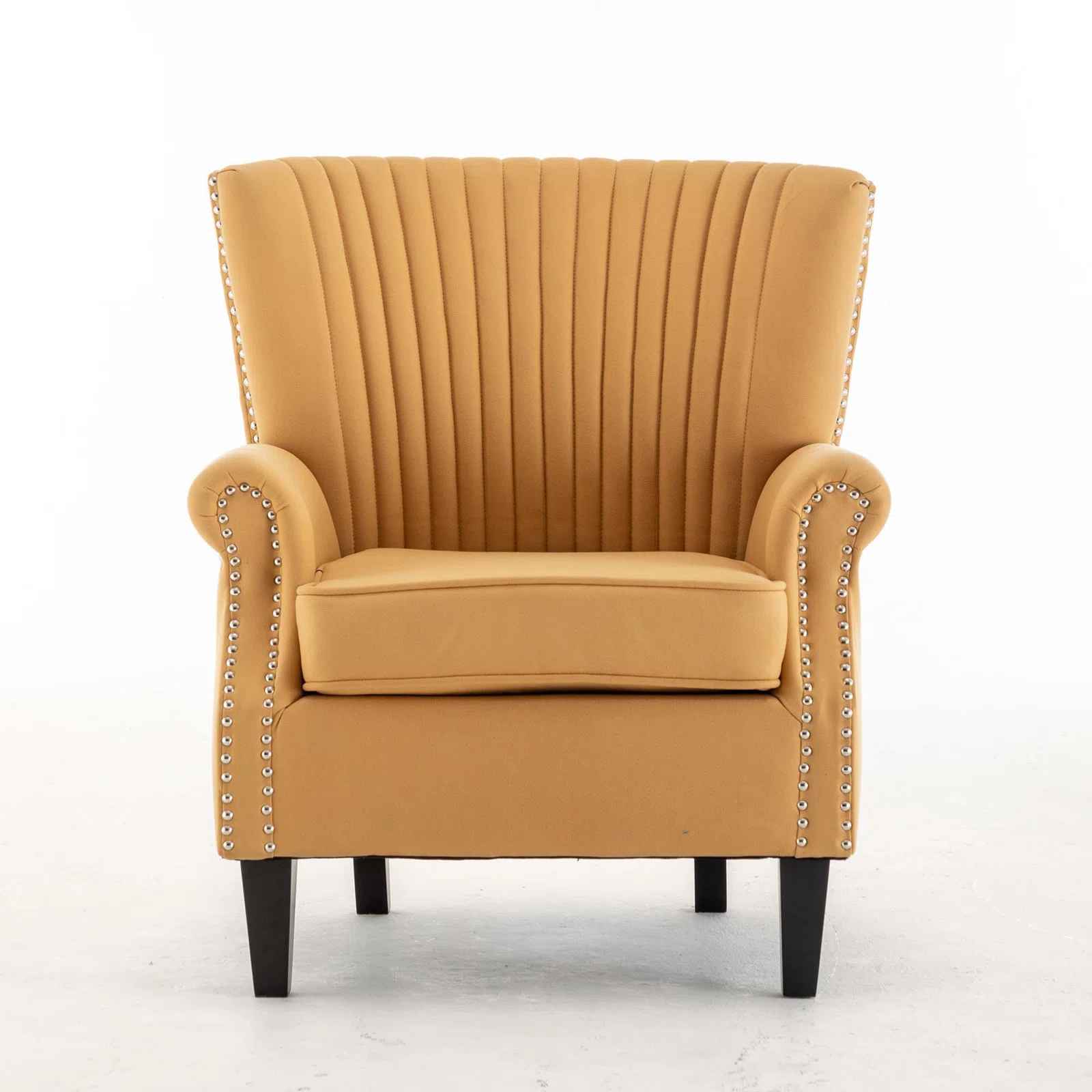 29.92" Wide Tufted Velvet Wingback Chair thumbnail 2