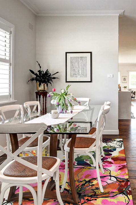 Watercolor Floral Multicolor Rug 5'x7' thumbnail 2