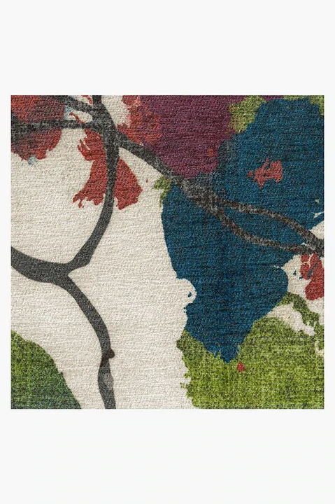 Watercolor Floral Multicolor Rug 5'x7' thumbnail 3