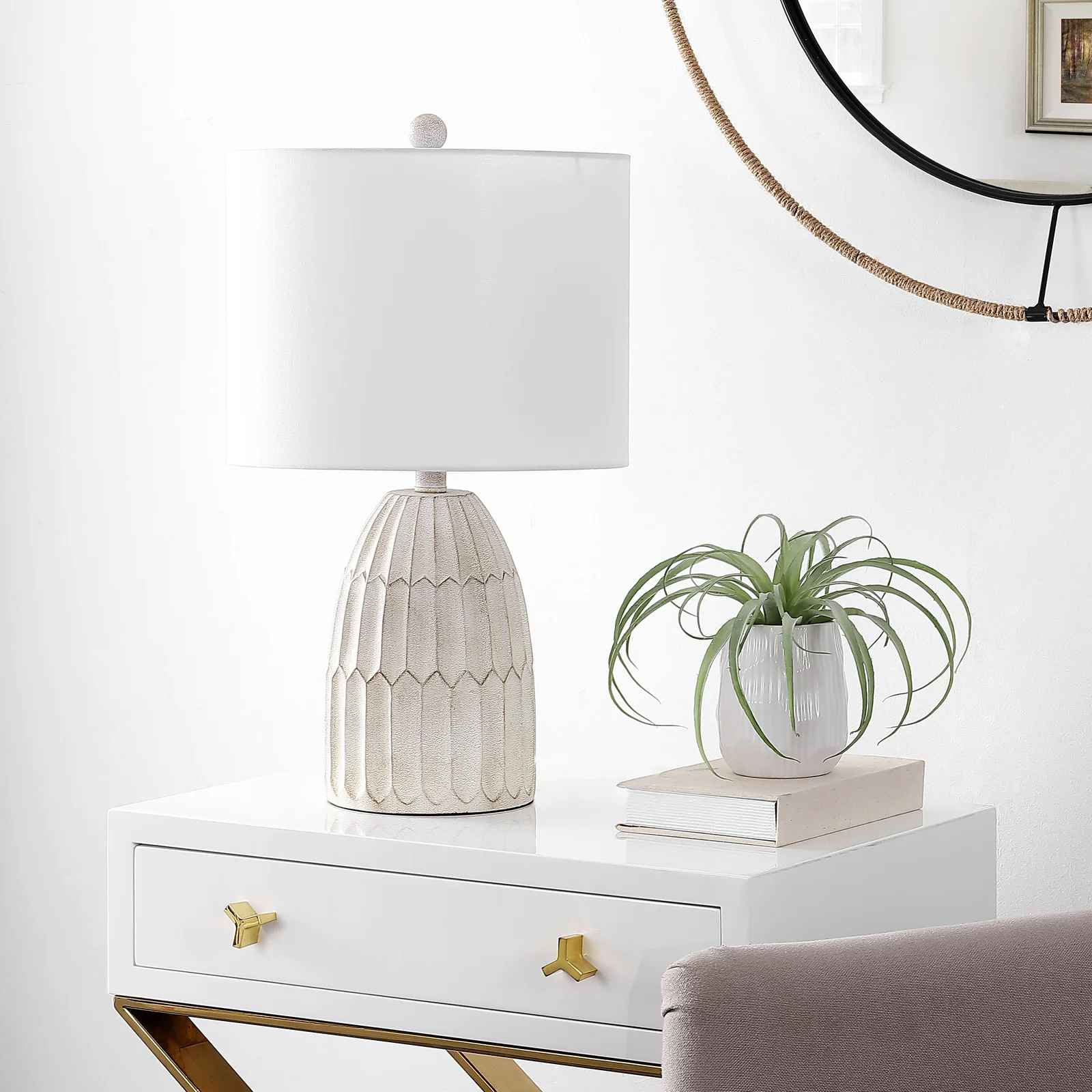 Haslett 22'' Antique White Table Lamp Laurel Foundry Modern Farmhouse® thumbnail 2