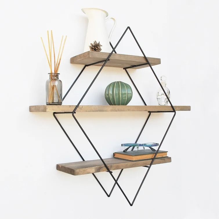 Alyssa 3 Piece Diamond Solid Wood Tiered Shelf thumbnail 2