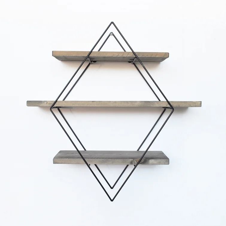 Alyssa 3 Piece Diamond Solid Wood Tiered Shelf thumbnail 3
