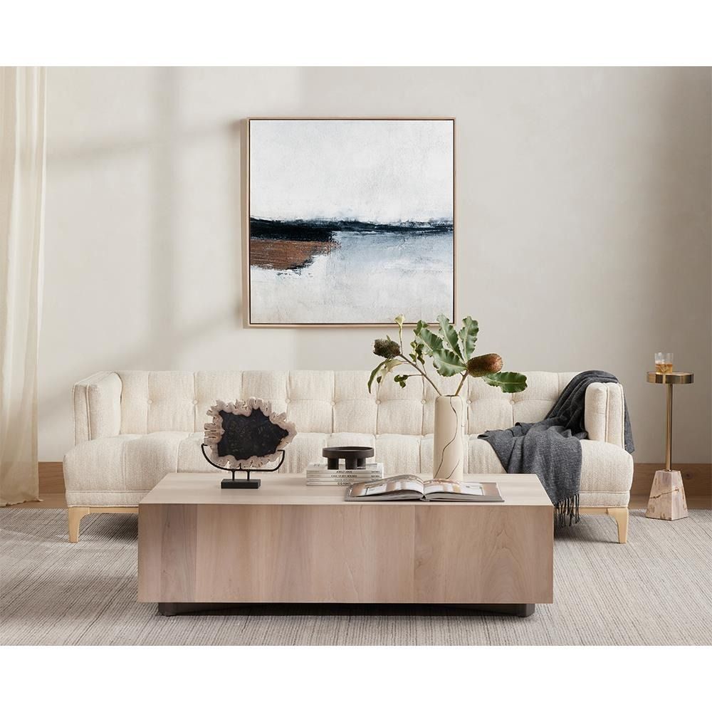 Coastal Blues Abstract Painting 40"x40" thumbnail 2