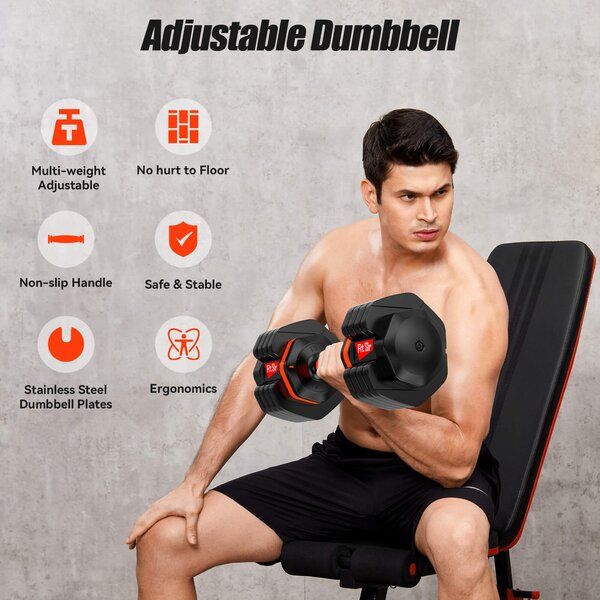 Adjustable Dumbbells Fast Weight Fitness thumbnail 3