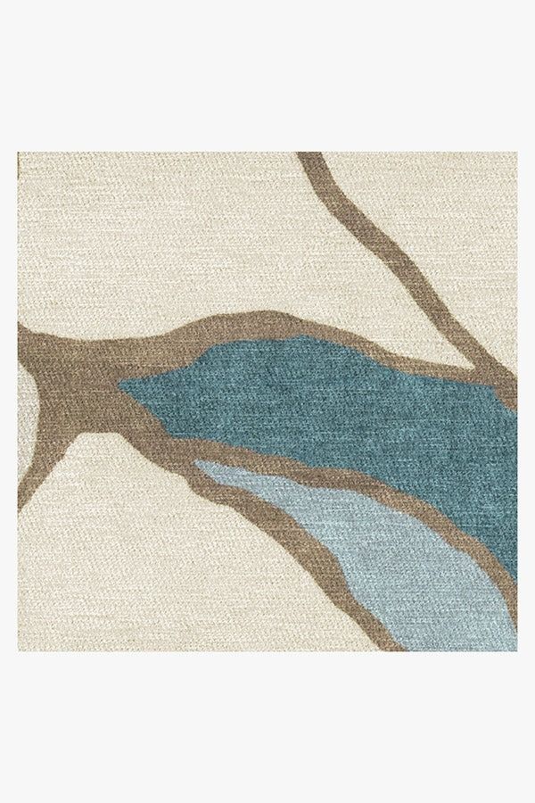 Nina Takesh Aude Teal & Ivory Rug-9'x12' thumbnail 3