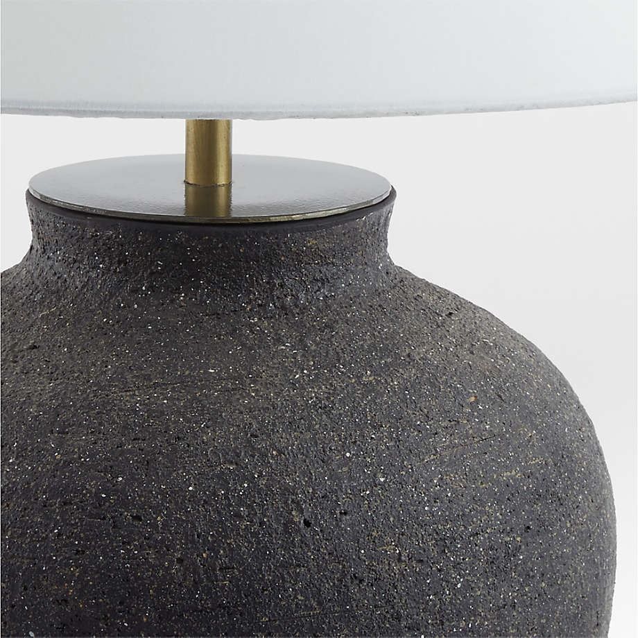 Corfu Black Table Lamp with Linen Taper Shade thumbnail 3