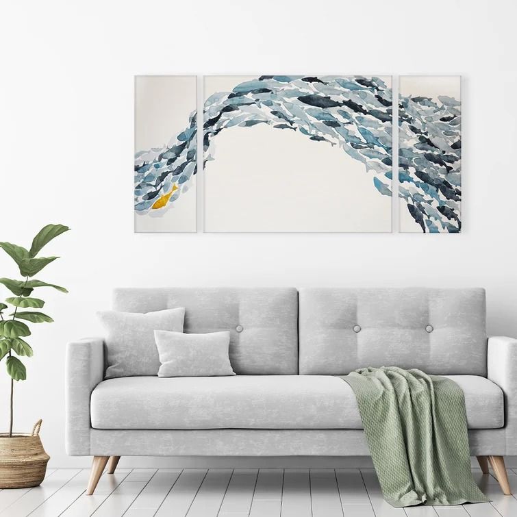 Goldfish 3 Piece Wrapped Canvas Set of 3 No Frame-60"x30" thumbnail 2