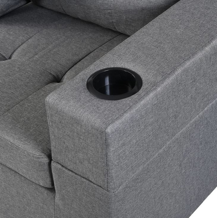 Wide Linen Reversible Sofa Chaise thumbnail 3