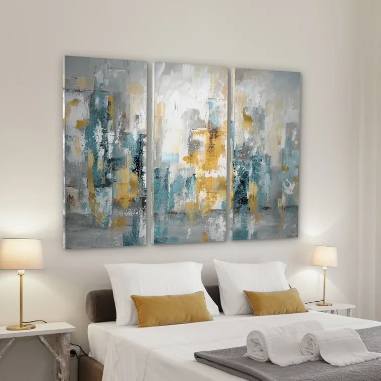 City Views II 3 Piece Wrapped Canvas No Frame-48"x32" thumbnail 2