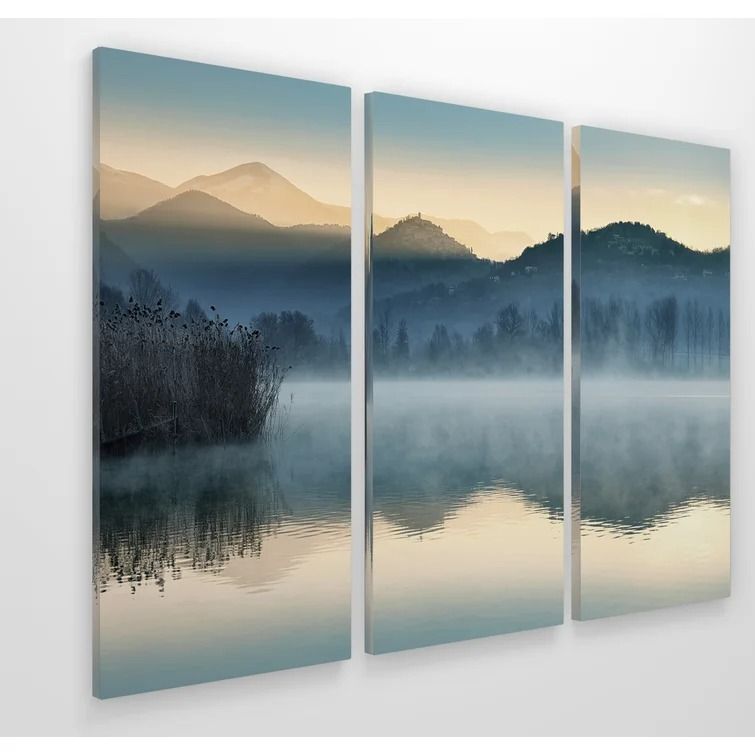Quiet Morning 3 Piece Multi-Piece Image on Canvas No Frame-60"x40" thumbnail 3