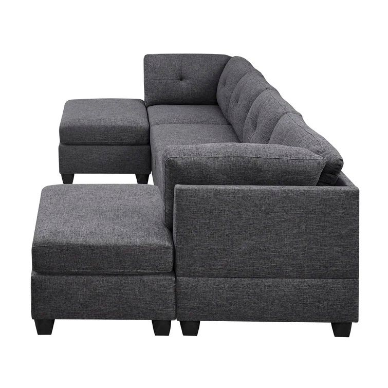 Ashwell Reversible Modular Sofa and Chaise with Ottoman thumbnail 4