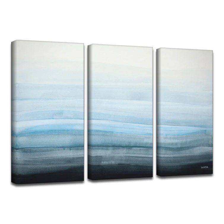 Coastal Mist 3 Piece Wrapped Canvas Print-60"x40" thumbnail 3