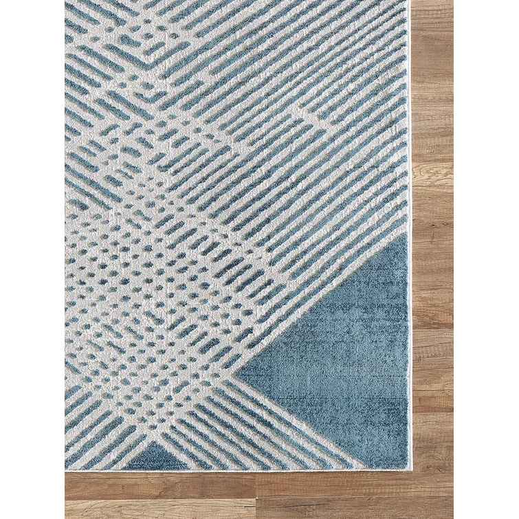 Soeren Geometric Area Rug in Light Blue-6'x9' thumbnail 6