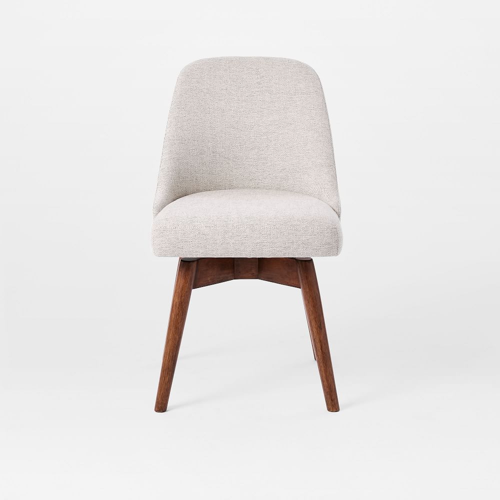 Mid Century Swivel Office Chair Wood Legs thumbnail 3