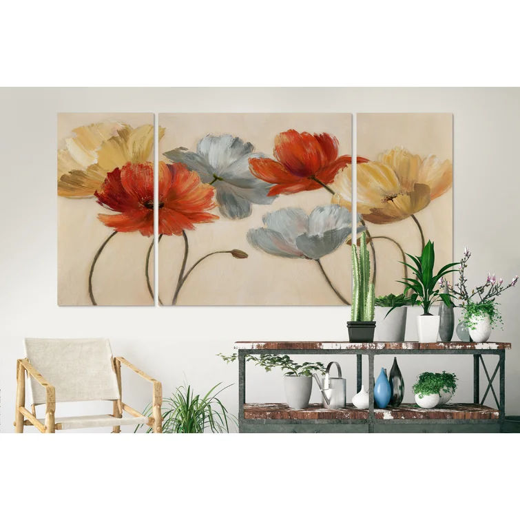Poppy Palette Revisited 3 Piece Print No Frame 48"x24" thumbnail 4
