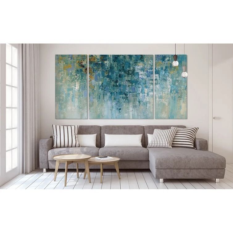 I Love The Rain 3 Piece Graphic Art on Canvas No Frame-64"x32" thumbnail 2