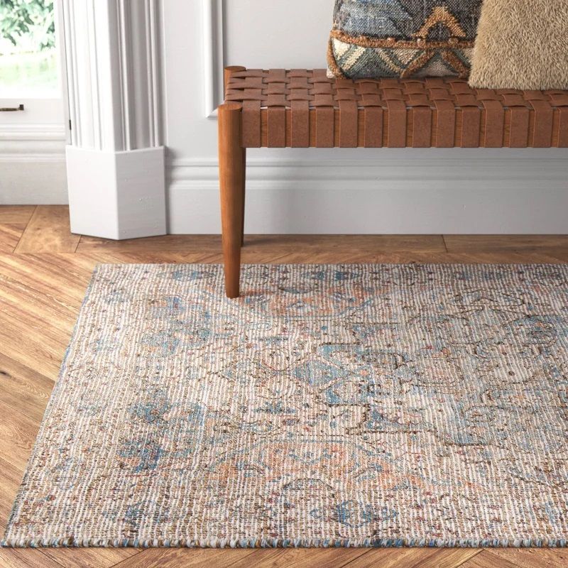 Oliva Oriental Handmade Flatweave Cream Area Rug-4'x6' thumbnail 2