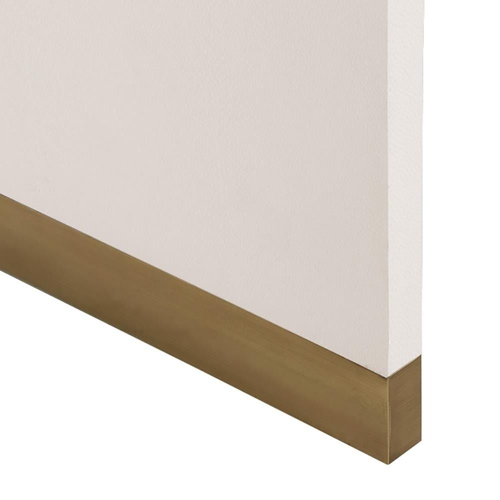 Sunpan Ilona Regency Cream Bonded Leather Brass Iron Accent 2 Drawer Desk thumbnail 3