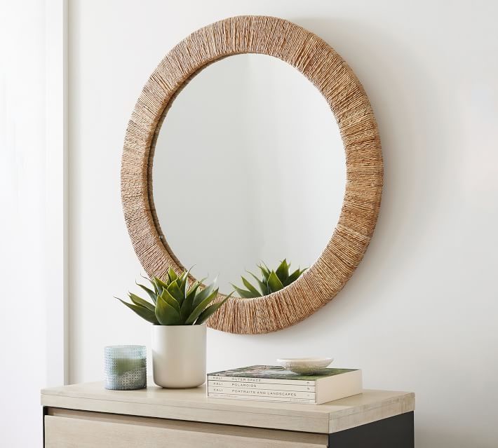Malibu Handwoven Seagrass Rectangular Mirror thumbnail 2