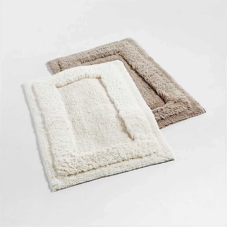 Raffee White Fluffy Cotton Bath Mat thumbnail 2