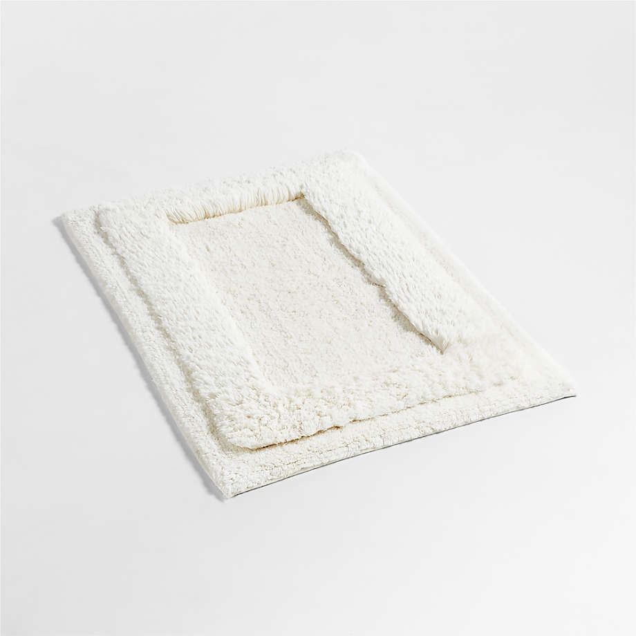 Raffee White Fluffy Cotton Bath Mat thumbnail 3