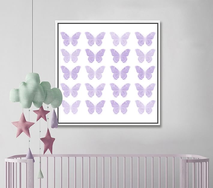 Pastel Butterflies Wall Art With Frame-31"x31" thumbnail 2