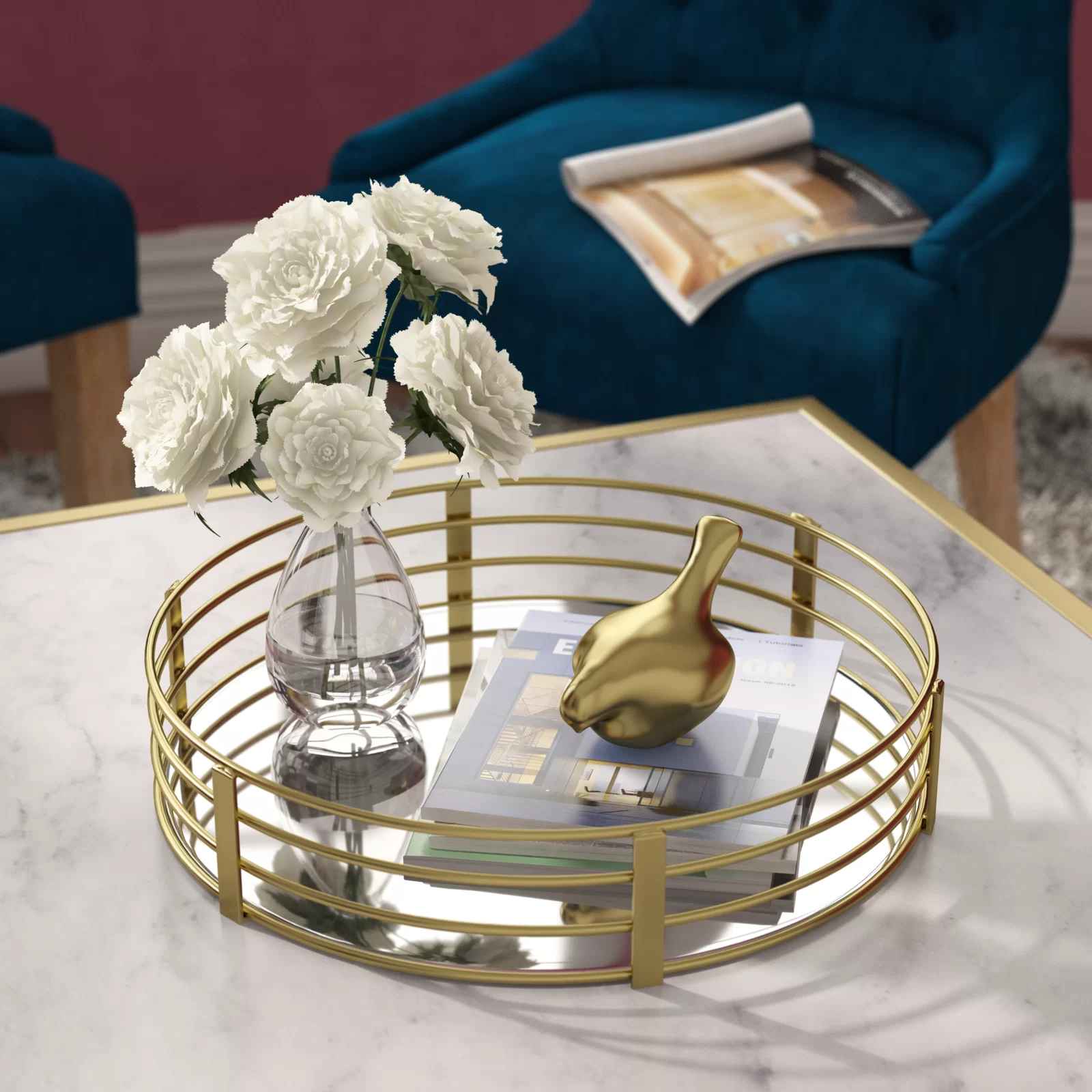 Gold Chanetta Vanity Tray thumbnail 2