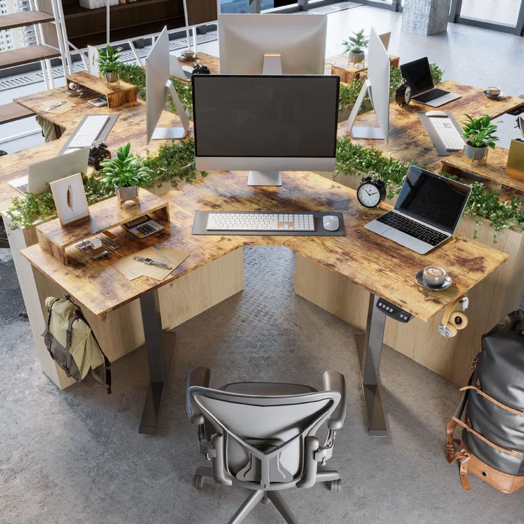 Suzette Height Adjustable L-Shape Desk thumbnail 6