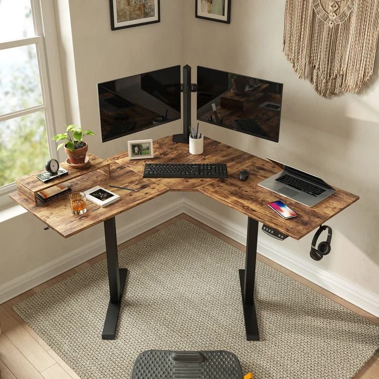 Suzette Height Adjustable L-Shape Desk thumbnail 2