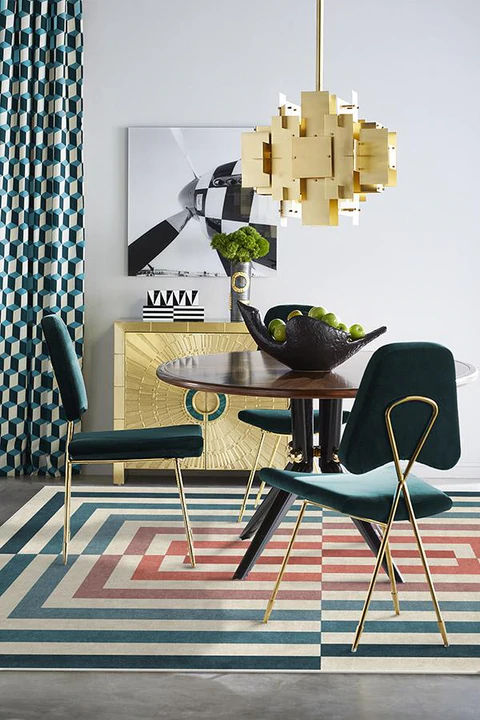 Jonathan Adler Op Art Teal Rug 6'x9' thumbnail 2