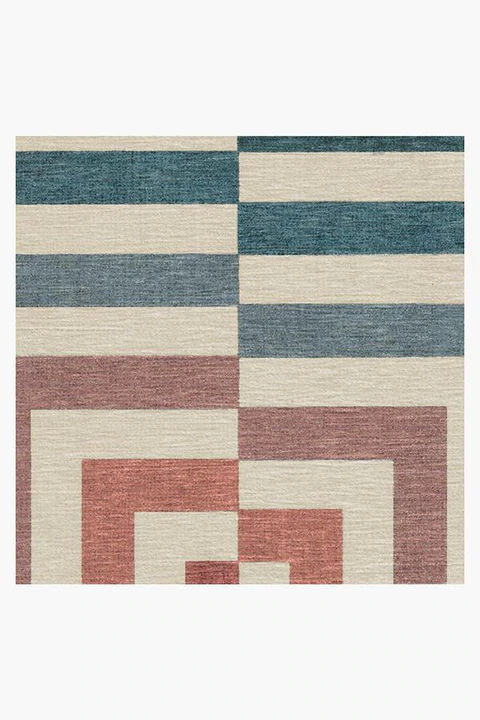 Jonathan Adler Op Art Teal Rug 6'x9' thumbnail 3
