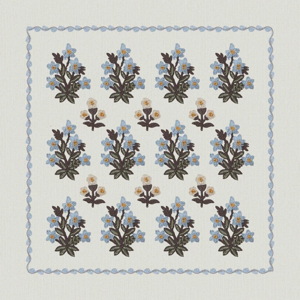 Blue and Cream Pillow No Insert-18"x18" thumbnail 2