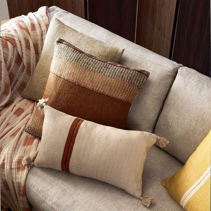 Silk Mono Stripe Pillow Cover No Insert 24"x24" thumbnail 2