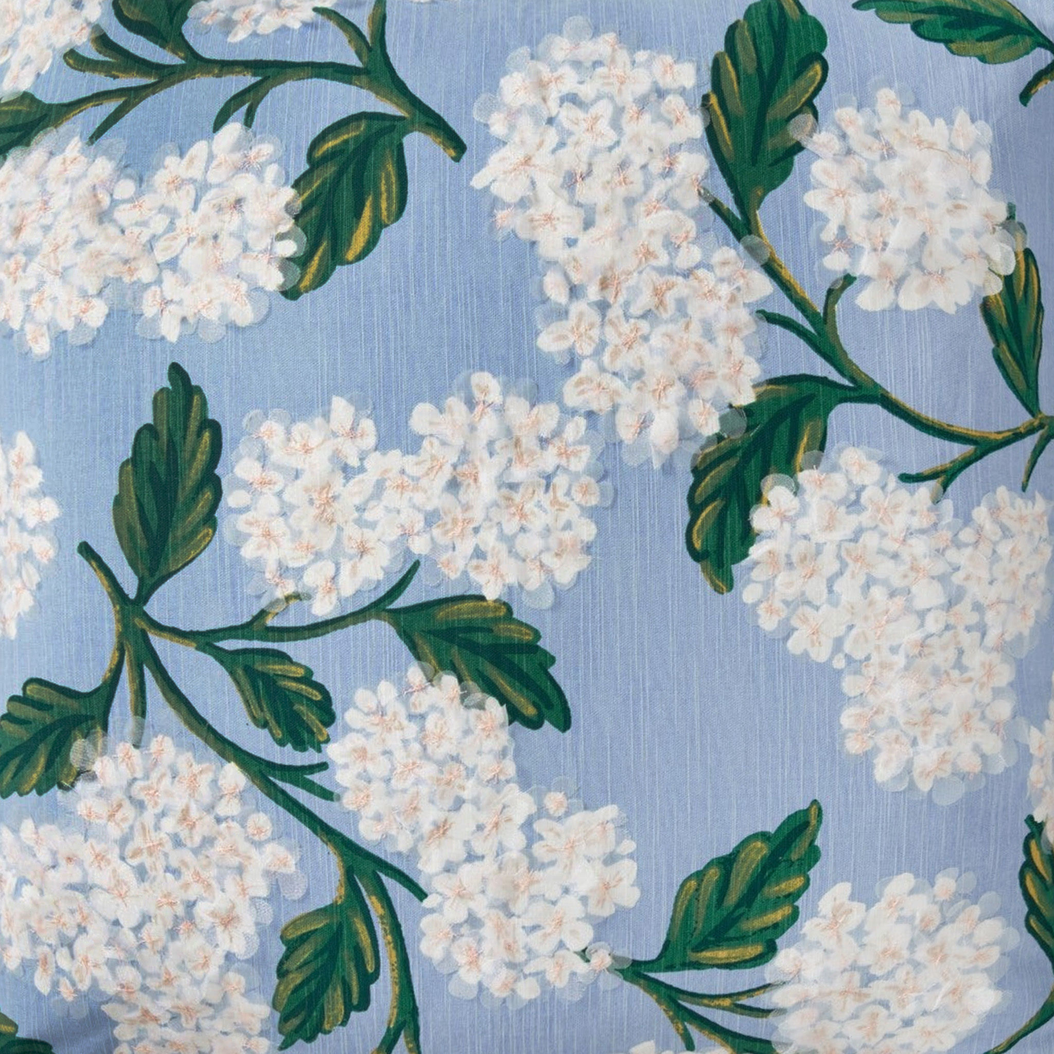 Hand Woven Blue  Ivory And Floral Pillow No Insert 22"x22" thumbnail 4