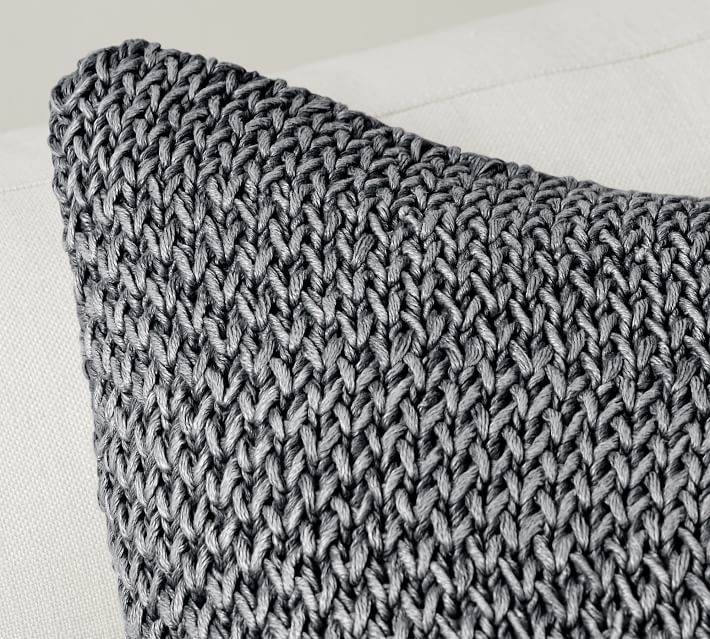 Stonewashed Knit Pillow Cover No Insert - 22"x22" thumbnail 2