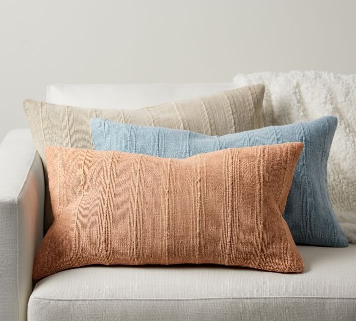 Relaxed Striped Lumbar Pillow Cover No Insert 26"x16" thumbnail 3