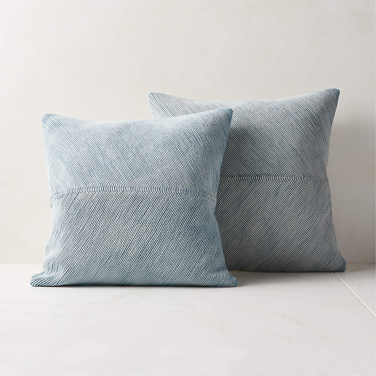 Convey Faded Denim Throw Pillow With Insert 23"x23" thumbnail 3