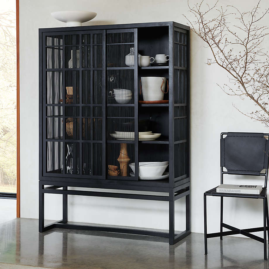 Highland Black Cabinet with Sliding Doors thumbnail 2