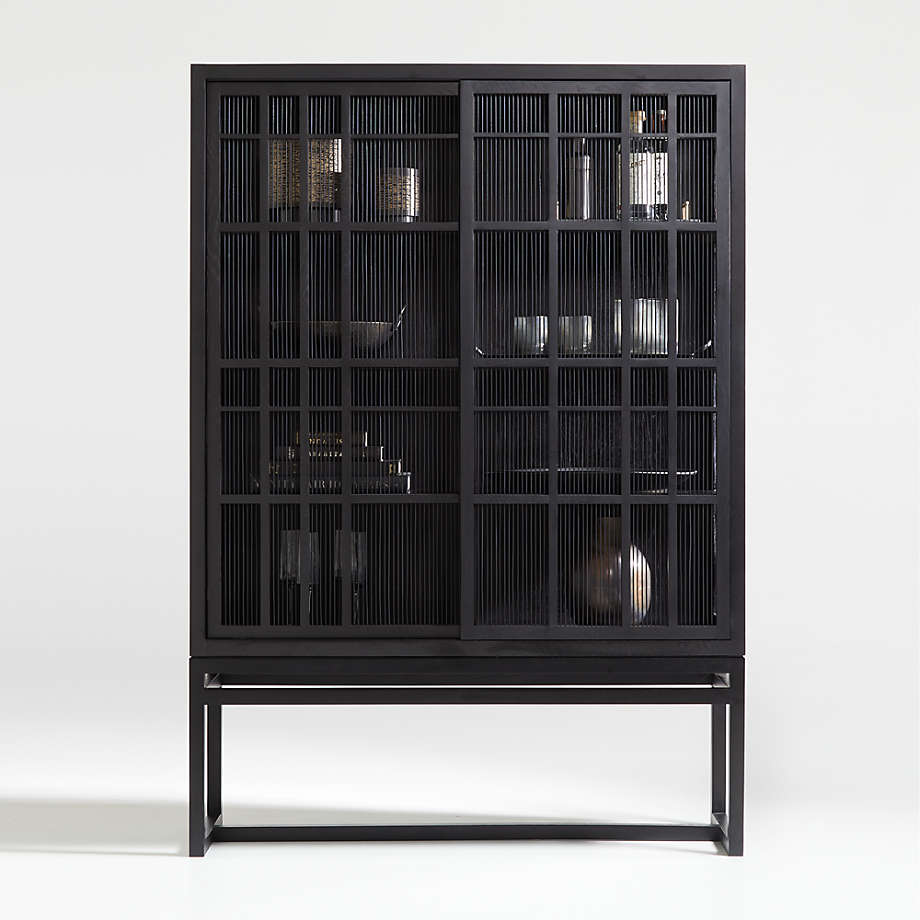 Highland Black Cabinet with Sliding Doors thumbnail 3