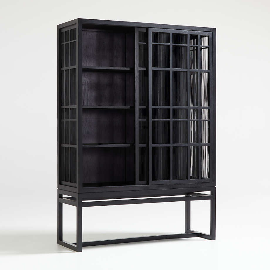 Highland Black Cabinet with Sliding Doors thumbnail 4
