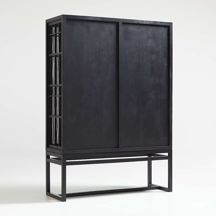 Highland Black Cabinet with Sliding Doors thumbnail 6