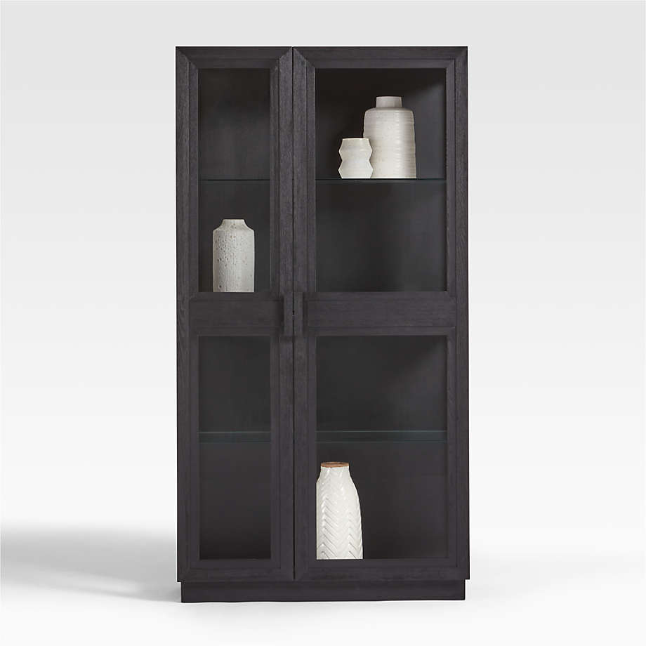 Calypso Glass and Charcoal Ebonized Wood Cabinet thumbnail 2