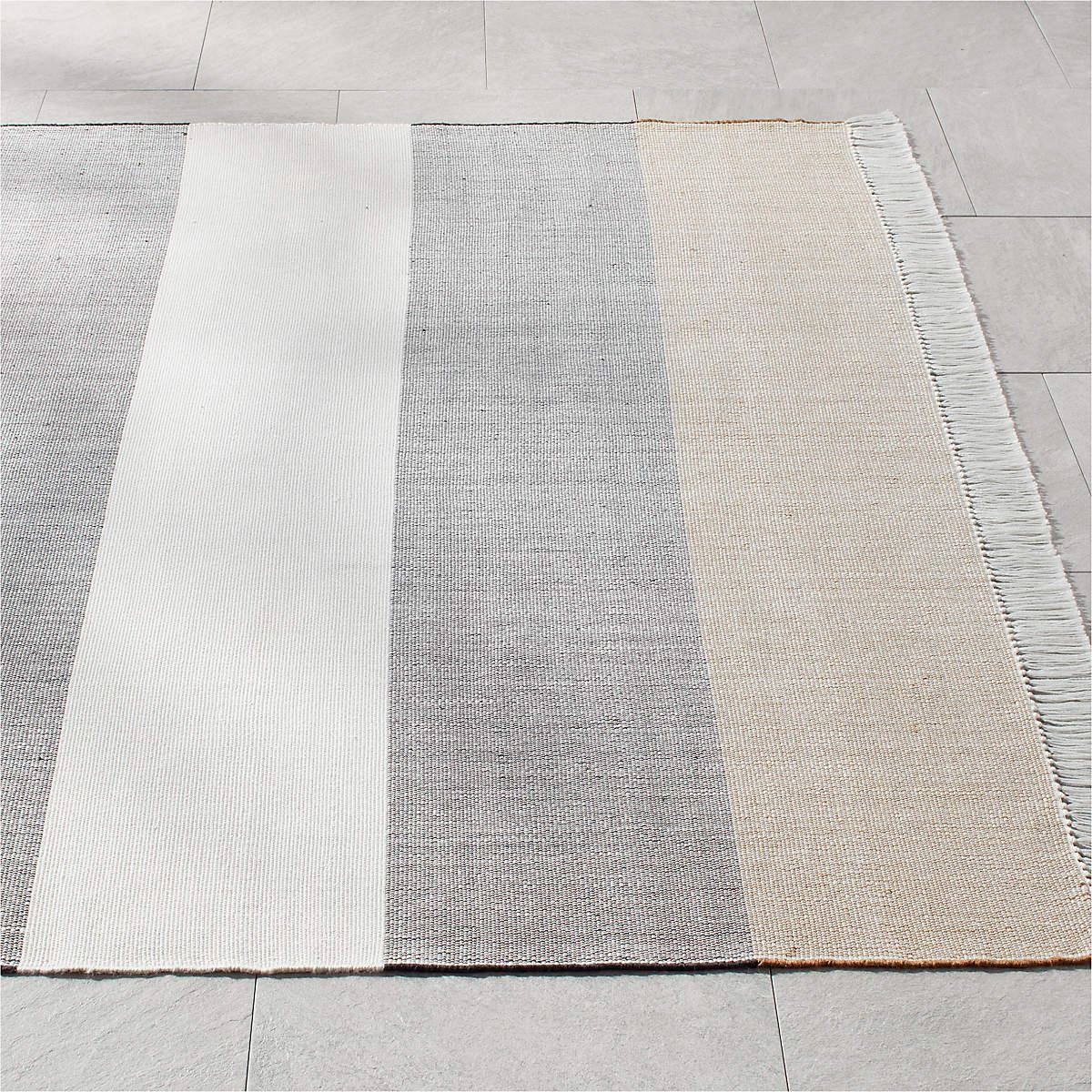Kelsa Charcoal And Camel Stripe Indoor Outdoor Rug 8'x10' thumbnail 4