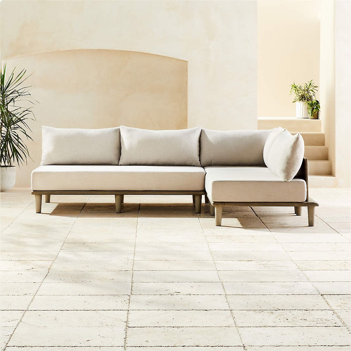 Baixa 3 Piece Wood Modern Outdoor Sectional Sofa thumbnail 2