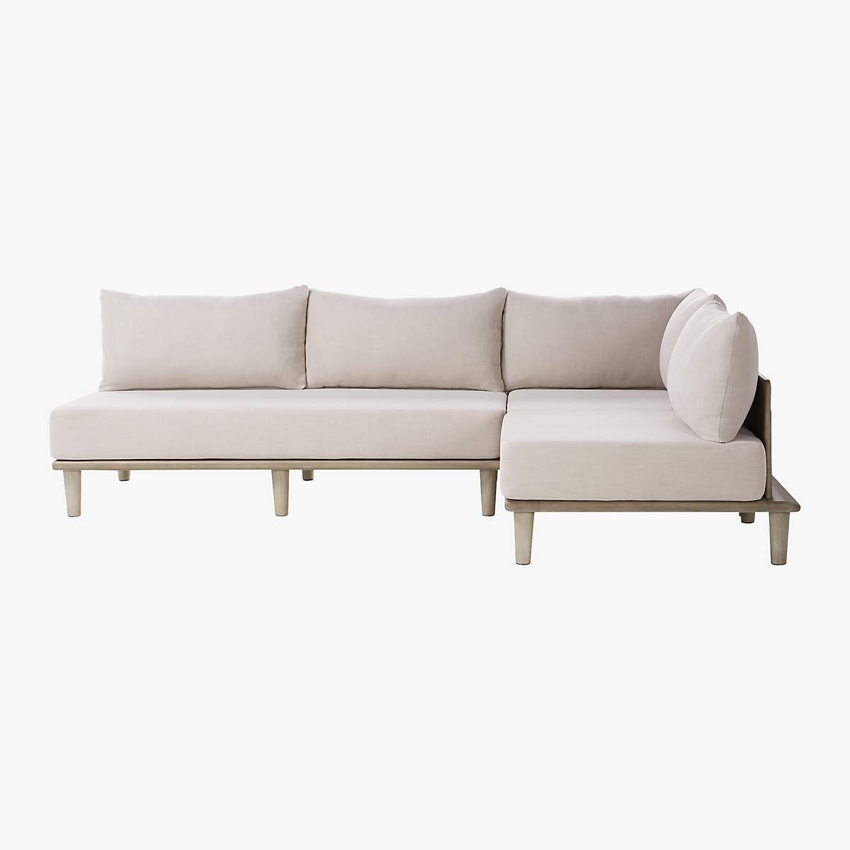 Baixa 3 Piece Wood Modern Outdoor Sectional Sofa thumbnail 3