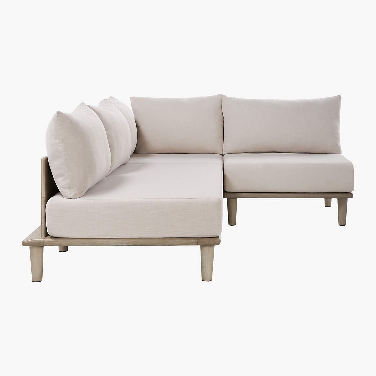 Baixa 3 Piece Wood Modern Outdoor Sectional Sofa thumbnail 4